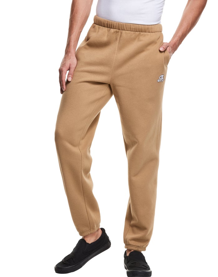 Champion Broek Heren - Khaki - Classic Fleece Embroidered Logo ( 569201-GXK )